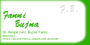 fanni bujna business card